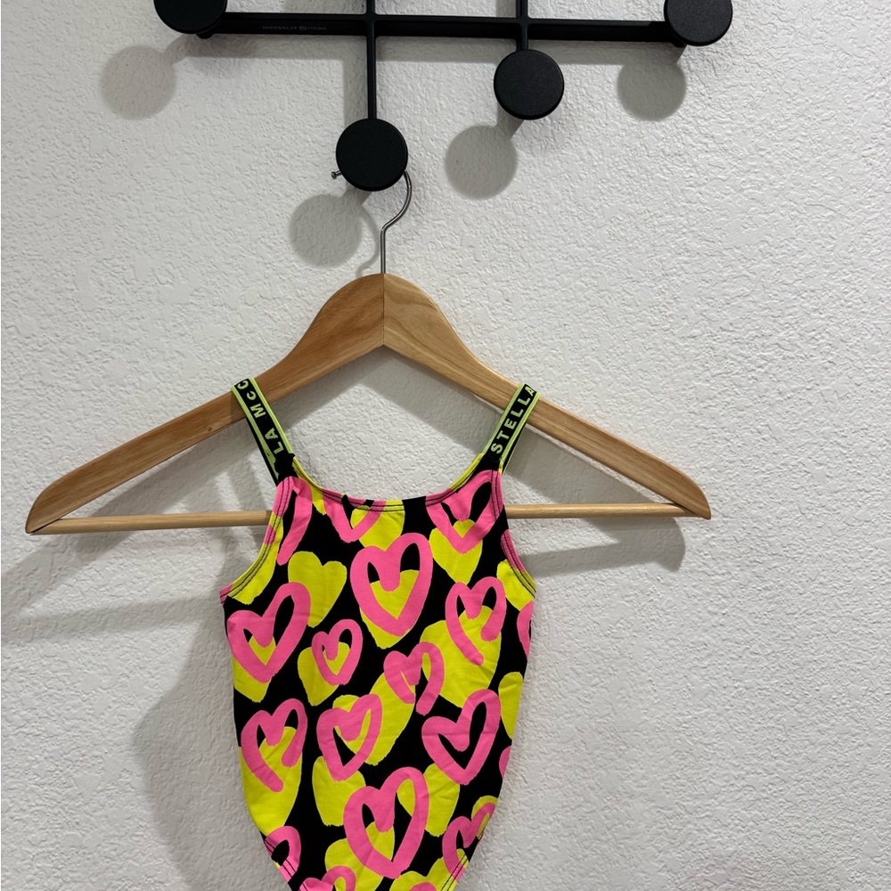 Stella McCartney Kids Heart Print Swimsuit (3Y: runs small)